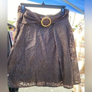 Short lacy brown skirt